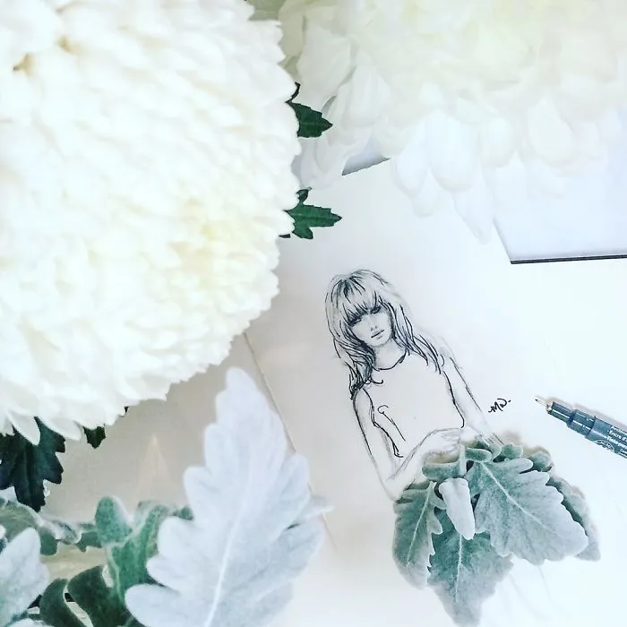 I Use Flowers & Veggies To Create Fashion Illustrations