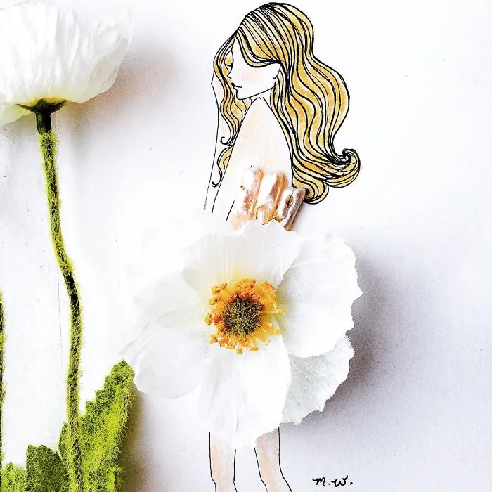 I Use Flowers & Veggies To Create Fashion Illustrations