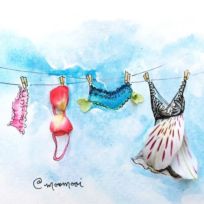 I Use Flowers & Veggies To Create Fashion Illustrations