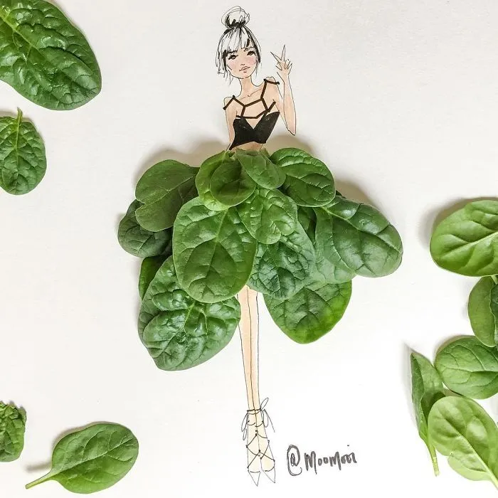 I Use Flowers & Veggies To Create Fashion Illustrations