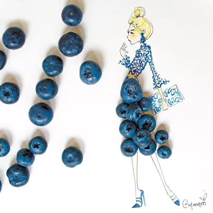 I Use Flowers & Veggies To Create Fashion Illustrations