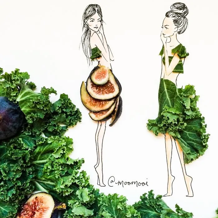 I Use Flowers & Veggies To Create Fashion Illustrations