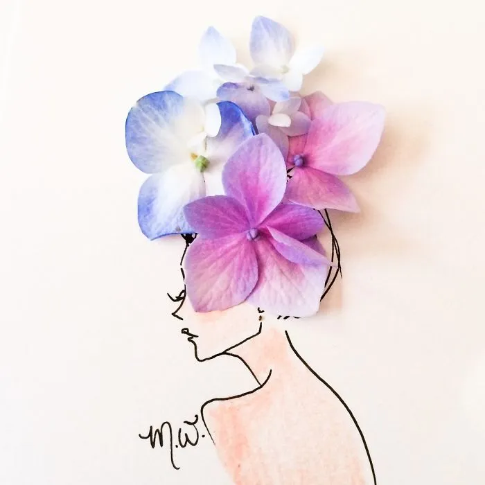 I Use Flowers & Veggies To Create Fashion Illustrations