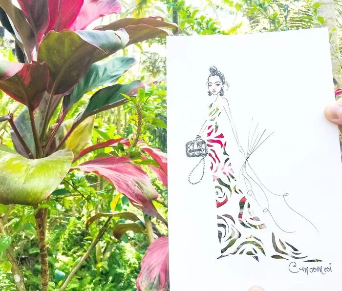 I Use Flowers & Veggies To Create Fashion Illustrations
