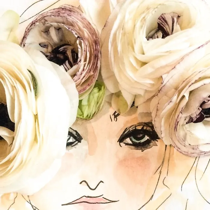 I Use Flowers & Veggies To Create Fashion Illustrations