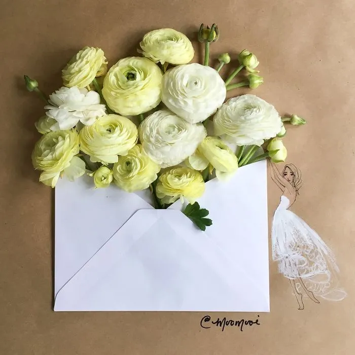 I Use Flowers & Veggies To Create Fashion Illustrations