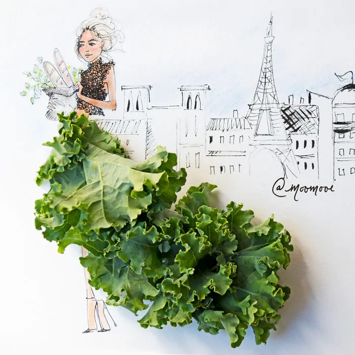 I Use Flowers & Veggies To Create Fashion Illustrations