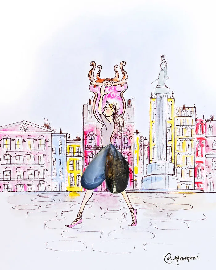 I Use Flowers & Veggies To Create Fashion Illustrations