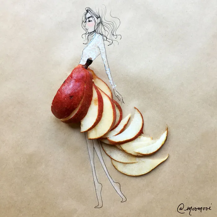 I Use Flowers & Veggies To Create Fashion Illustrations
