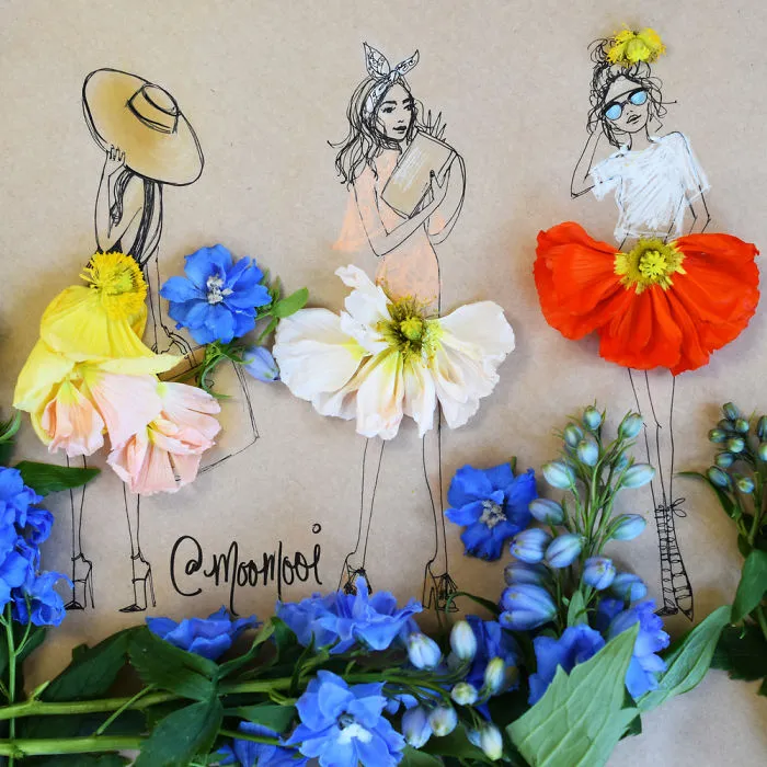 I Use Flowers & Veggies To Create Fashion Illustrations
