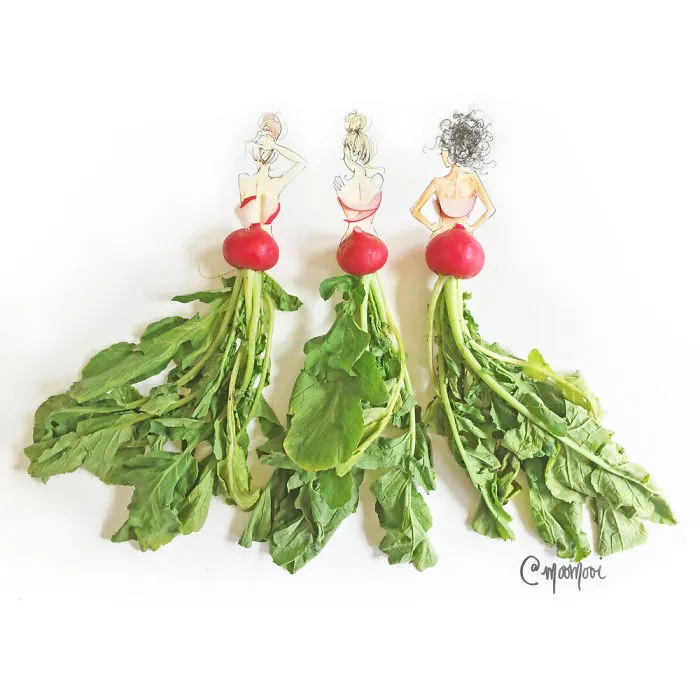 I Use Flowers & Veggies To Create Fashion Illustrations
