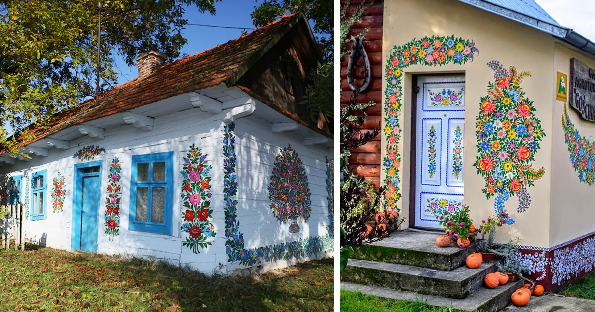 En este pueblecito polaco todo está cubierto de coloridas flores pintadas