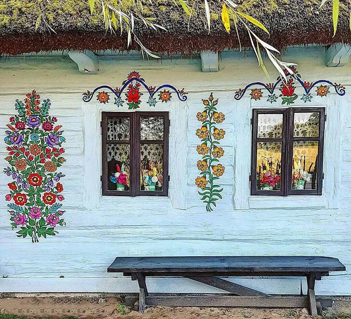 Little Polish Village Where Everything Is Covered In Colorful Flower Paintings