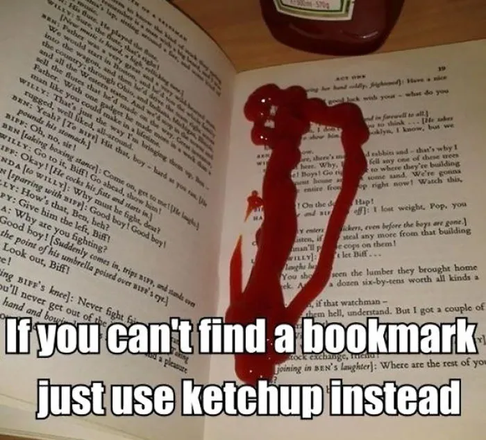 Use Ketchup As A Bookmark
