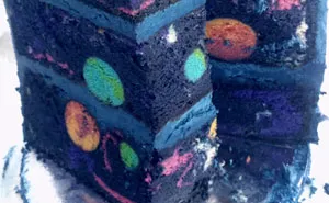 Space Cake With A Hidden Galaxy Inside