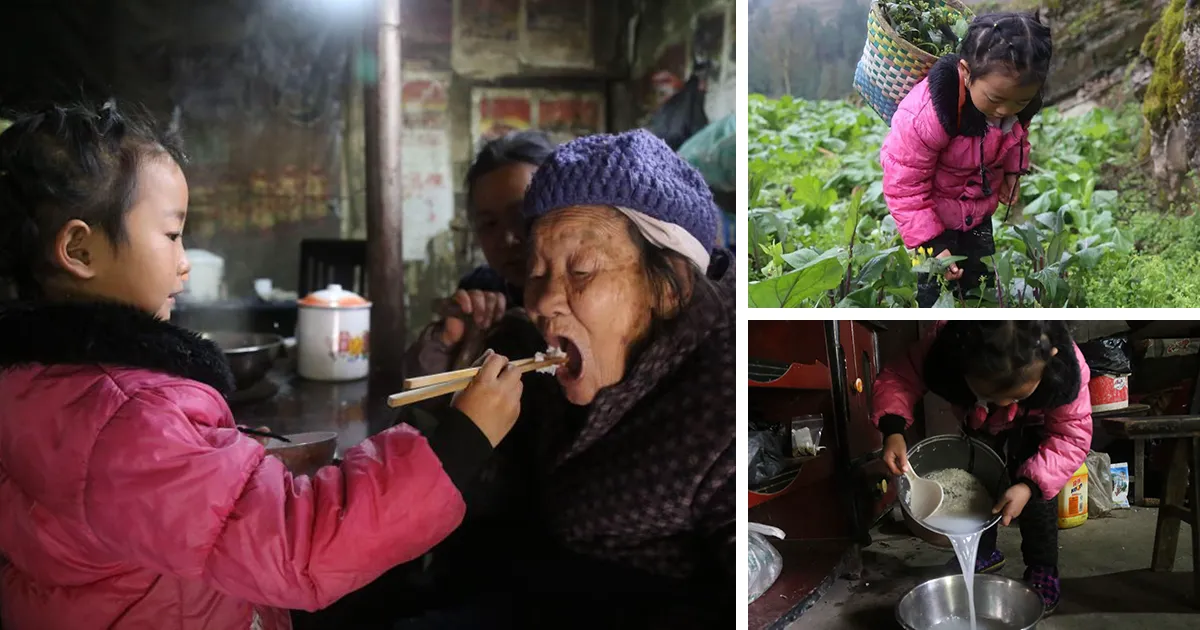 Esta niña de 5 años se convierte en la única cuidadora de su abuela, después de que su madre las abandonara