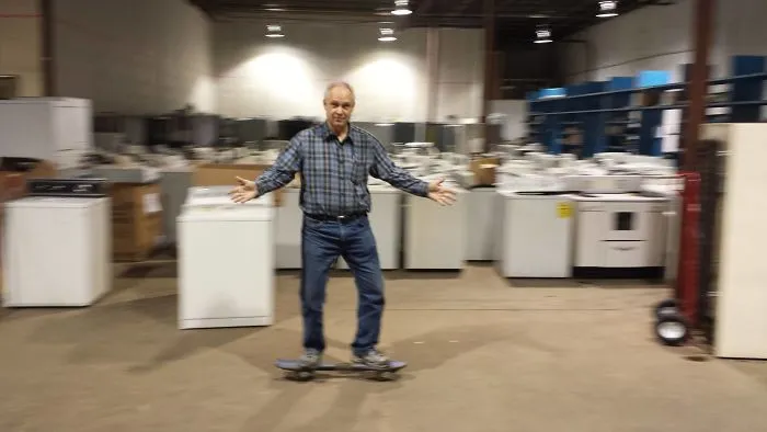 My 63 Year Old Father Hopped On A Rip Stick For The First Time. He Figured It Out Quickly
