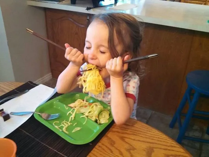 First Time Using Chopsticks