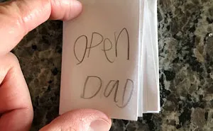 "My 7 year old daughter just handed me this folded piece of paper"