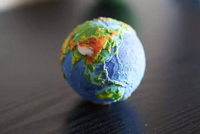 False Colour Topographic Earth With 3d Surface Relief Detail