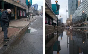 I Was Taking A Picture Of A Puddle In Toronto Until I Was Approched By Two Different Strangers And This Happened...
