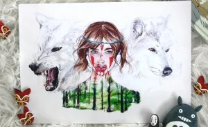 I Do Realistic Portraits Of Ghibli And Disney Characters With Their Companions