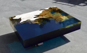 Aquatic Coffee Tables Made By Me By Merging Natural Stone And Resin