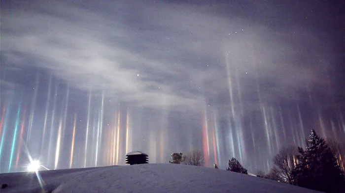 Light Pillars In Northern Ontario