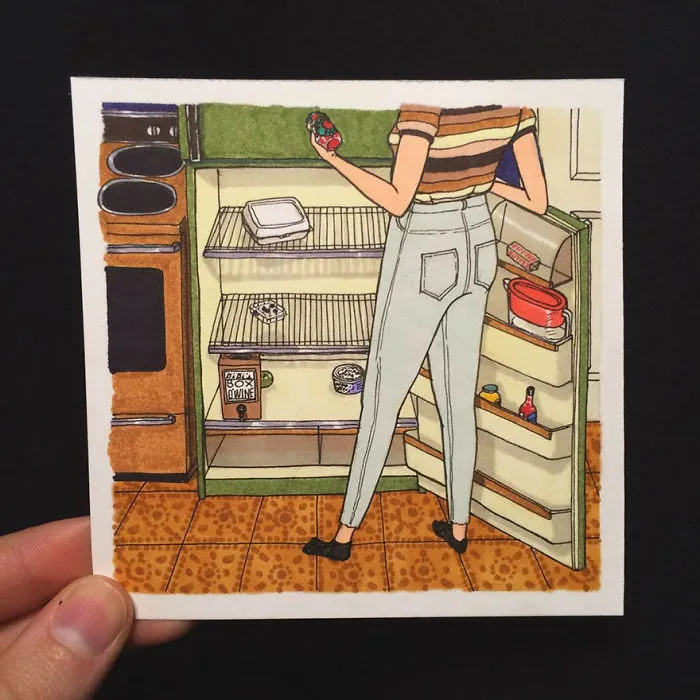 Esta artista crea ilustraciones honestas en las que muestra lo que hacen las mujeres cuando nadie las ve