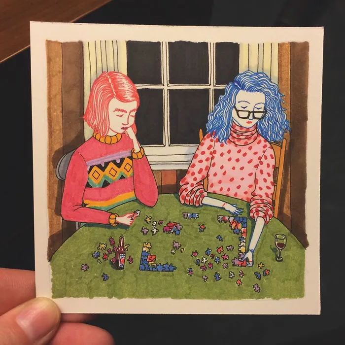 Artist Creates Honest Illustrations Showing What Women Do When No One Is Watching