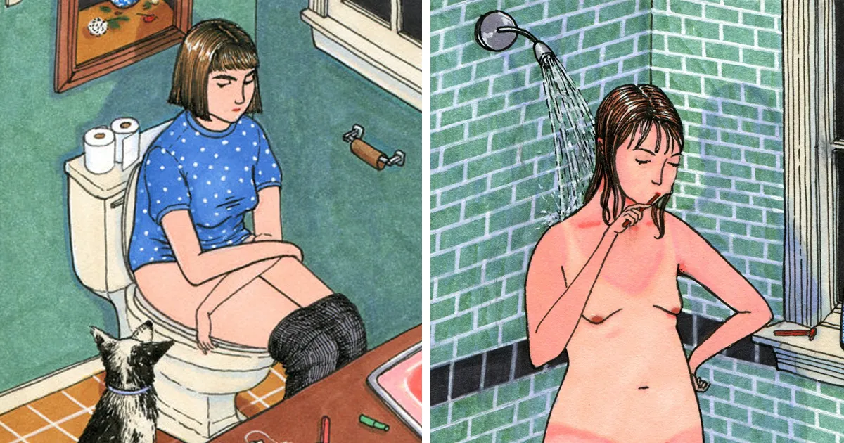 Esta artista crea ilustraciones honestas en las que muestra lo que hacen las mujeres cuando nadie las ve