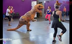 It Started As A Normal Latinix™ Workout Class... But Then The Dinosaur Walked In...