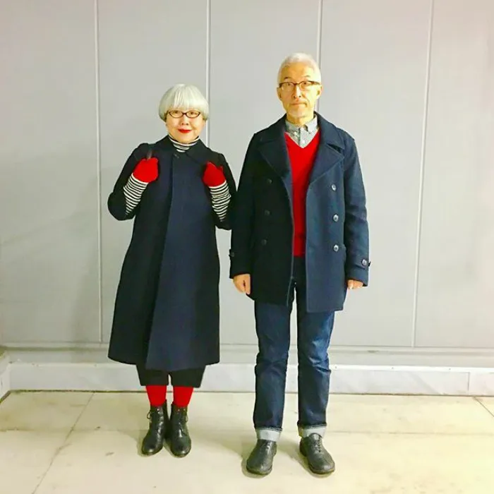 Esta pareja japonesa lleva 37 años casada y siempre se visten a juego