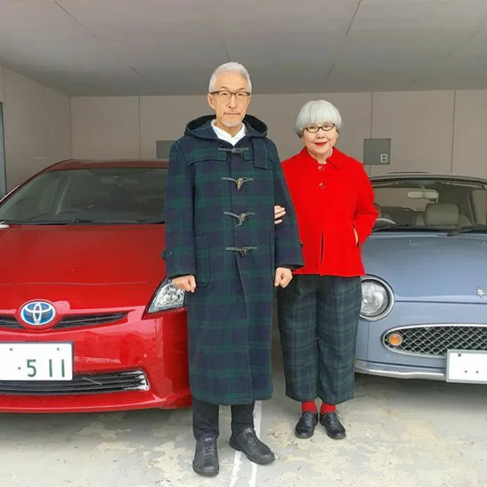 Esta pareja japonesa lleva 37 años casada y siempre se visten a juego