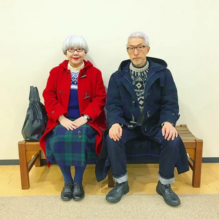 Esta pareja japonesa lleva 37 años casada y siempre se visten a juego