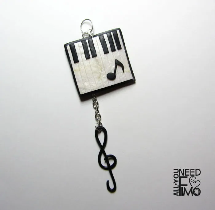 I Made This Charm Out Of Polymer Clay! For The Ones Who Love Music ♥