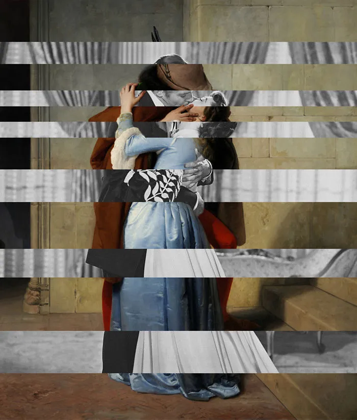 Hayez's The Kiss And Clark Gable And Vivien Leigh