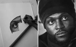 I Create Photo-Realistic Portraits Using Charcoal And Graphite