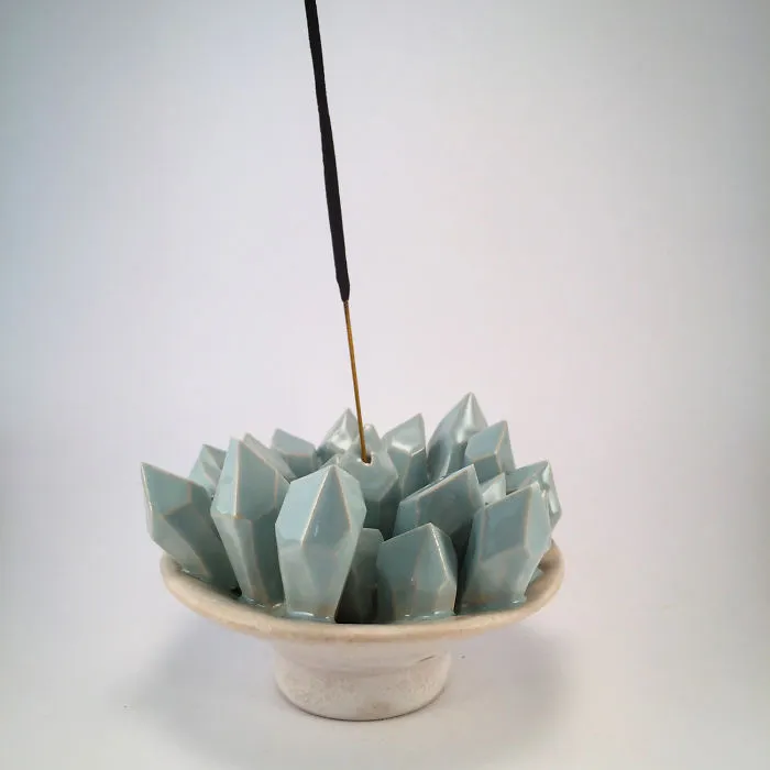 I Create Ceramic Pieces With Giant Sculpted Crystals Growing Out Of Them