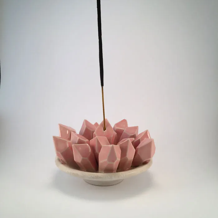 I Create Ceramic Pieces With Giant Sculpted Crystals Growing Out Of Them