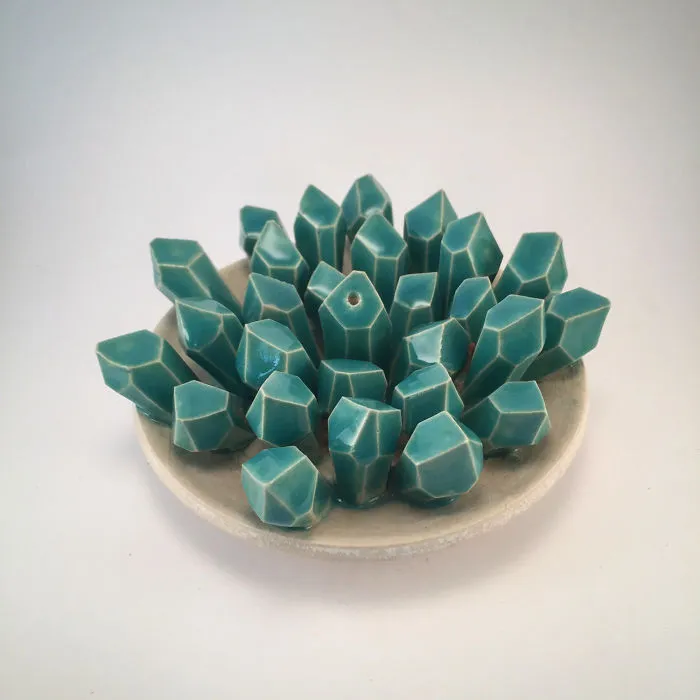 I Create Ceramic Pieces With Giant Sculpted Crystals Growing Out Of Them
