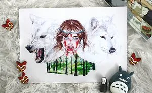 I Do Realistic Portraits Of Ghibli And Disney Characters With Their Companions