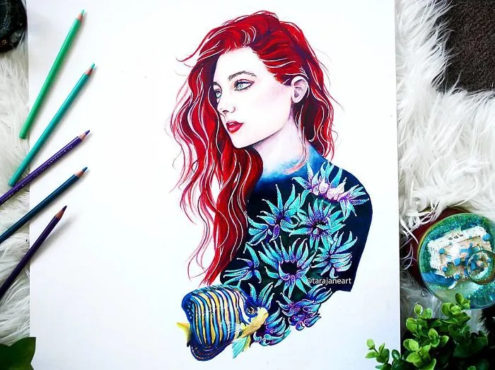 Ariel And Flounder From "The Little Mermaid"
