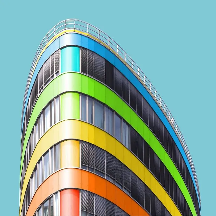 I Got Bored By The Gray Cityscape Of Berlin, So I Started To Colorize Buildings With Photoshop