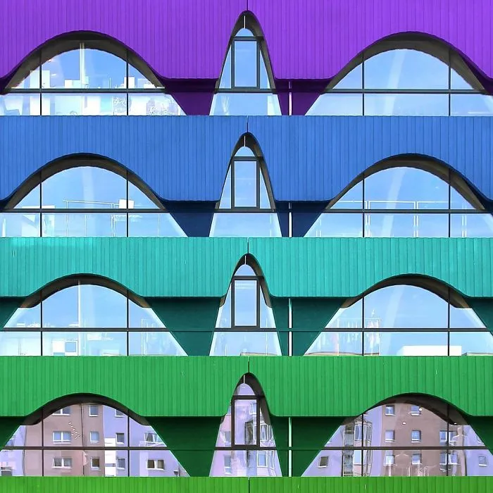 I Got Bored By The Gray Cityscape Of Berlin, So I Started To Colorize Buildings With Photoshop