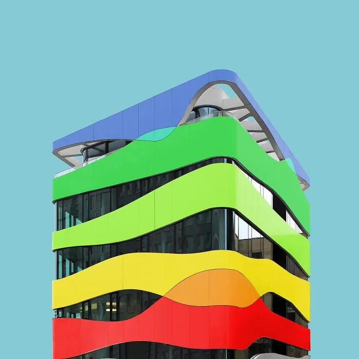I Got Bored By The Gray Cityscape Of Berlin, So I Started To Colorize Buildings With Photoshop
