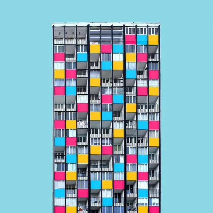 I Got Bored By The Gray Cityscape Of Berlin, So I Started To Colorize Buildings With Photoshop