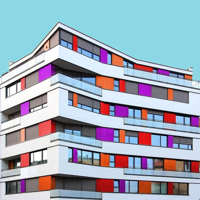 I Got Bored By The Gray Cityscape Of Berlin, So I Started To Colorize Buildings With Photoshop
