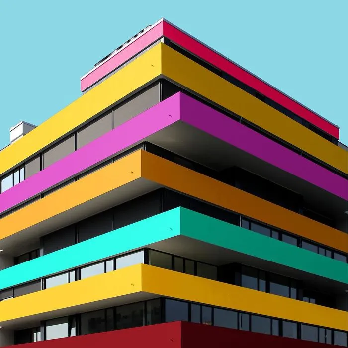 I Got Bored By The Gray Cityscape Of Berlin, So I Started To Colorize Buildings With Photoshop