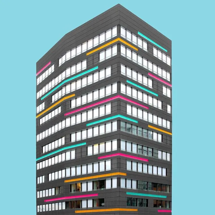 I Got Bored By The Gray Cityscape Of Berlin, So I Started To Colorize Buildings With Photoshop